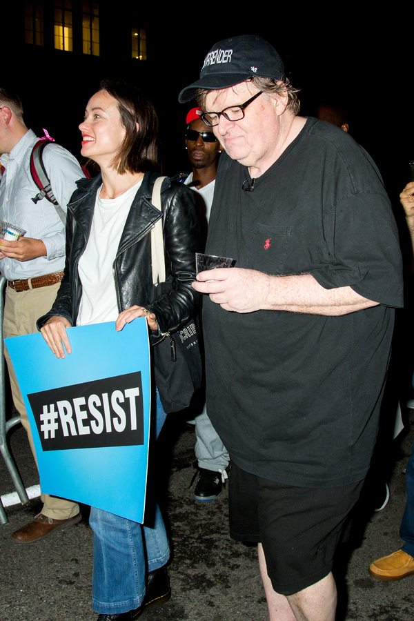 Photo Coverage: Michael Moore Leads Protest from Broadway to Trump Tower Image