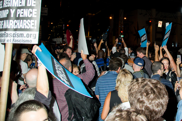 Photo Coverage: Michael Moore Leads Protest from Broadway to Trump Tower Image
