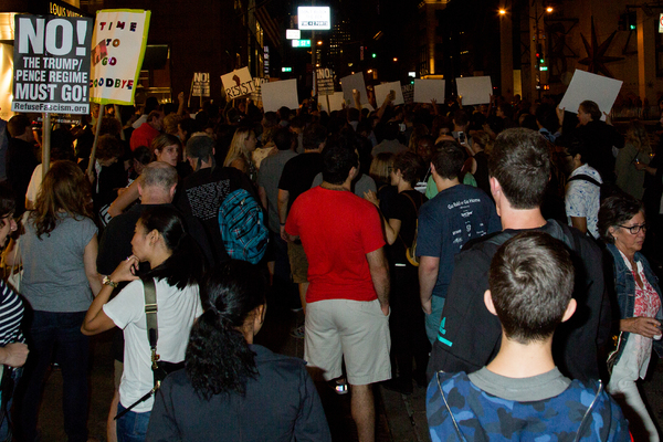 Photo Coverage: Michael Moore Leads Protest from Broadway to Trump Tower Image