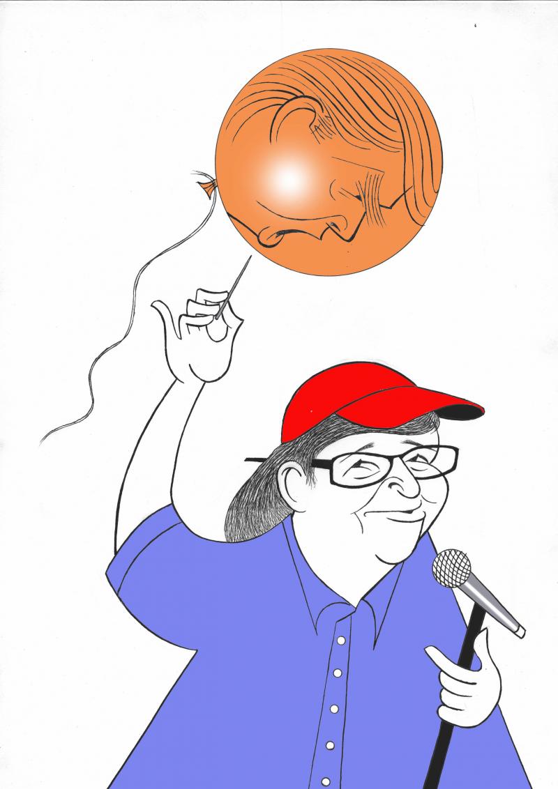BWW Exclusive: Ken Fallin Draws the Stage - Michael Moore in THE TERMS OF MY SURRENDER Image