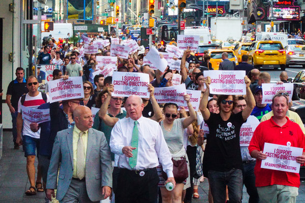 Photo Flash: Broadway Casting Directors Union Marches on Broadway Producers' Office Image