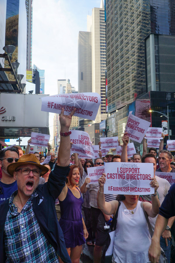 Photo Flash: Broadway Casting Directors Union Marches on Broadway Producers' Office 