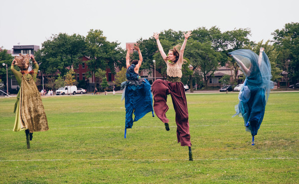  â€�"Dance of the Godsâ€ (left to right) Katie Mazzini, Nigel Brown, Dana Mur Photo