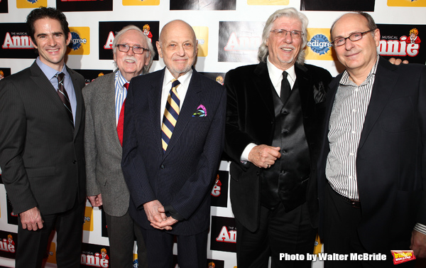 Andy Blankenbuehler, Thomas Meehan, Charles Strouse, Martin Charnin & James Lapine at Photo