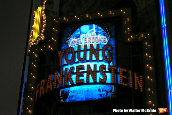 Theatre Marquee - The musical Young Frankenstein, which features music by Mel Brooks, Photo