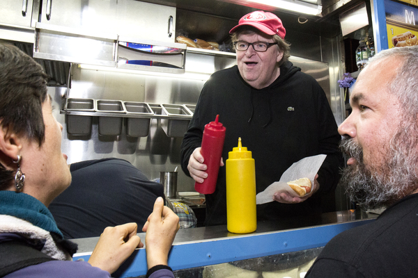 Photo Flash: Michael Moore Treats THE TERMS OF MY SURRENDER Audience to Free Hot Dogs Image