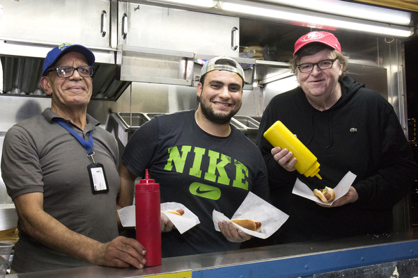 Photo Flash: Michael Moore Treats THE TERMS OF MY SURRENDER Audience to Free Hot Dogs Image
