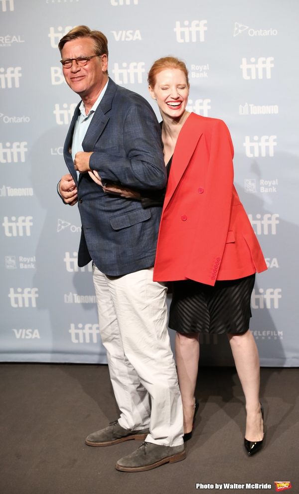 Aaron Sorkin and Jessica Chastain  Photo