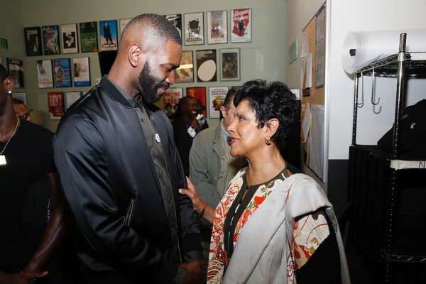 Playwright Tarell Alvin McCraney and cast member Phylicia Rashad Photo