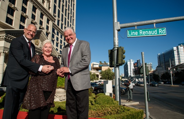 Photo Flash: Caesars Palace Las Vegas Honors French Singer & Actress Line Renaud with Street Sign 