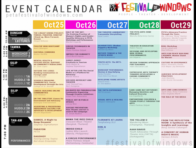 Check Out Event Calendar of PETA's FESTIVAL OF WINDOWS, 10/24-29 Image