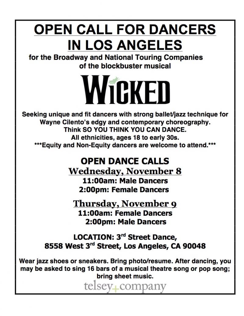 Rejoycify! WICKED Will Hold Open Call Auditions in LA Image