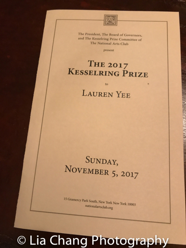 Photo Flash: David Henry Hwang Presents 2017 Kesselring Prize To Lauren Yee At National Arts Club 