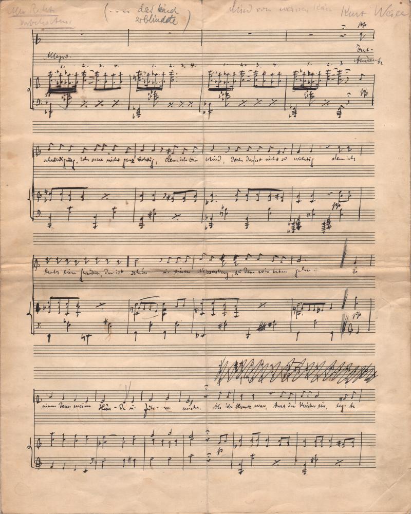 Previously Unknown Kurt Weill Song Discovered in Berlin Archive Image