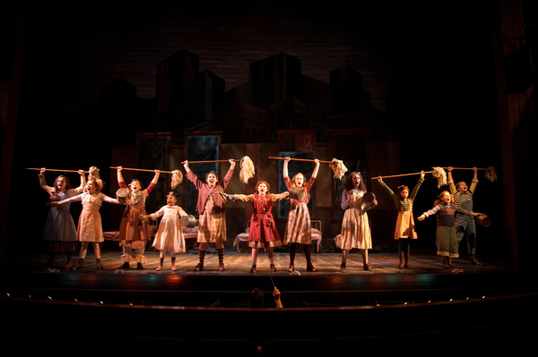 Eloise Field, center (Annie in LIGHT cast) performs with the LIGHT cast of Annie in r Photo