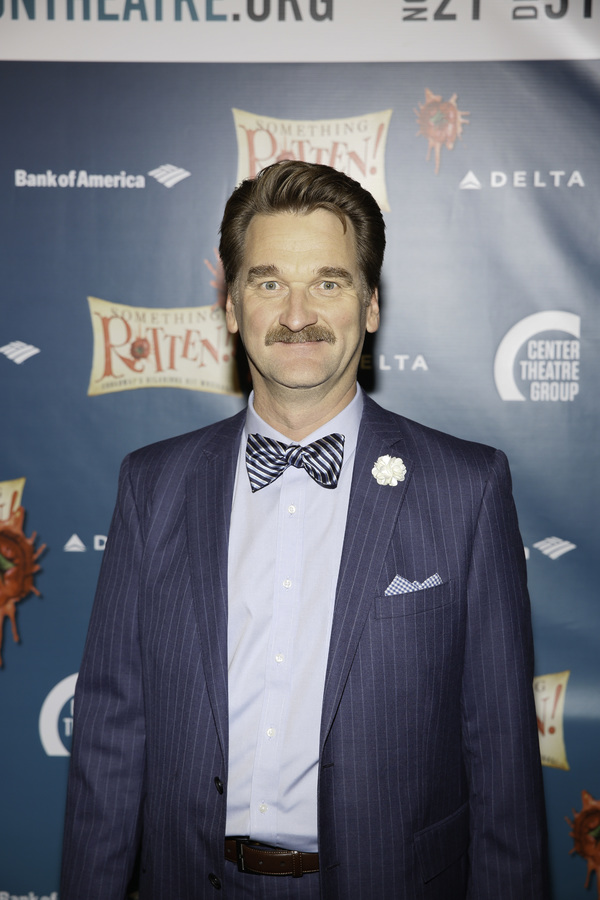 Actor Pete Gardner arrives for the opening night performance of "Something Rotten!" a Photo