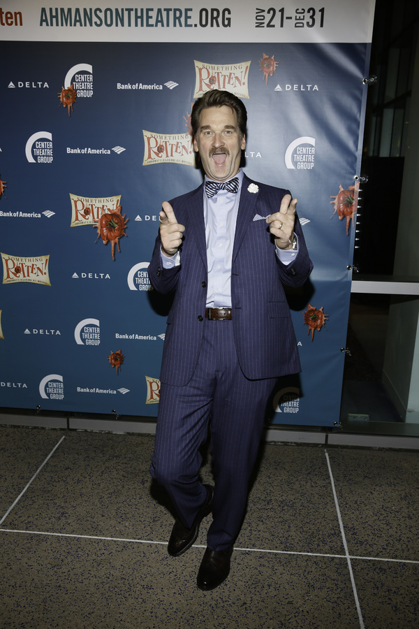 Actor Pete Gardner arrives for the opening night performance of "Something Rotten!" a Photo