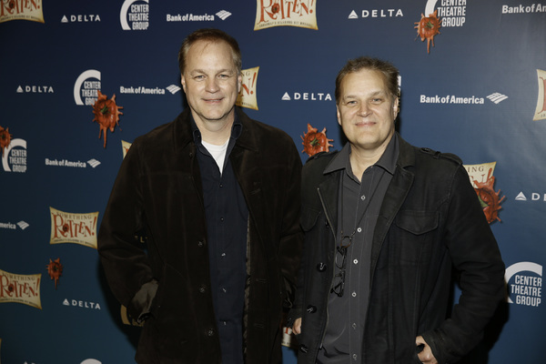 From left, creators Karey and Wayne Kirkpatrick arrive for the opening night performa Photo