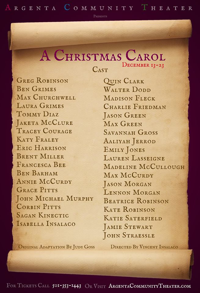 Argenta Community Theater to Stage A CHRISTMAS CAROL 