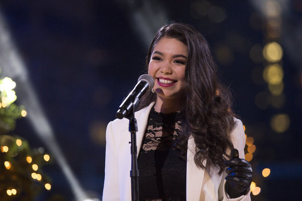 CHRISTMAS IN ROCKEFELLER CENTER -- Pictured:  Auli'i Cravalho rehearses for the 2017  Photo