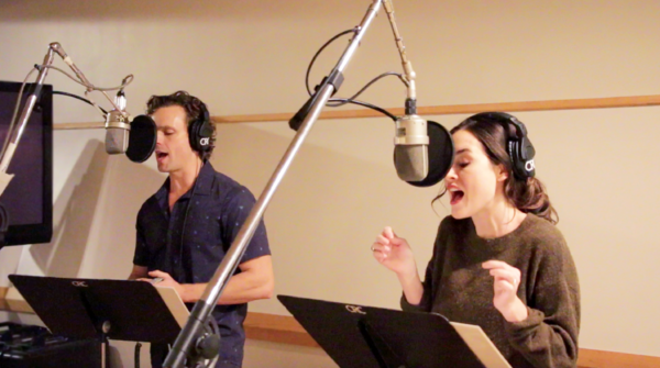 Paul Alexander Nolan and Alison Luff  at the Original Broadway Cast Recording session Photo