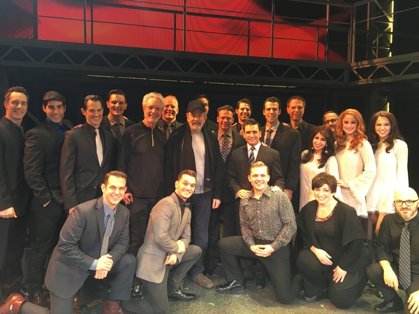 Bob Gaudio and Neil Diamond with Jersey Boys cast and musicians Photo