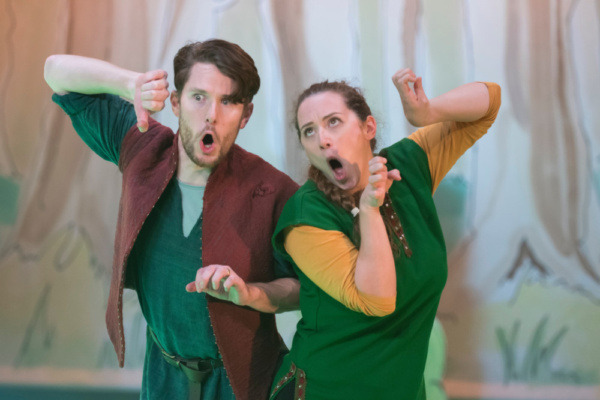 Tom Whitelock as Friar Tuck and Susannah Austin as Little John in Robin Hood, Stanton Photo