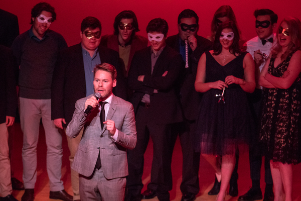 Randy Harrison with members of 
The Manhattan School of Music Musical Theatre Ensembl Photo