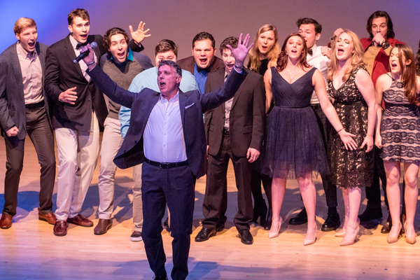 Robert Cuccioli with members of 
The Manhattan School of Music Musical Theatre Ensemb Photo