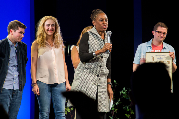 Noah Galvin, Rachel Bay Jones, Chirlane McCray, Will Roland Photo