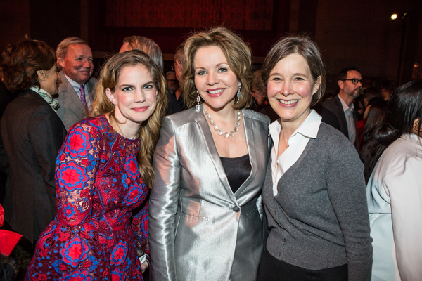 Artist Anna Chlumsky with honoree RenÃ©e Fleming and author Ann Patchett at the 83r Photo