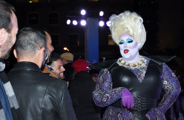 Kylie Minono performing at Drag Queens on Ice at The Safeway Holiday Rink in Union Sq Photo