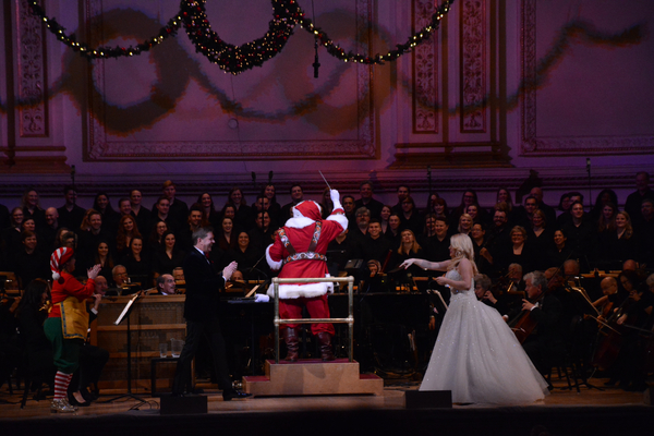 Steven Reineke, Santa Clause and Megan Hilty Photo