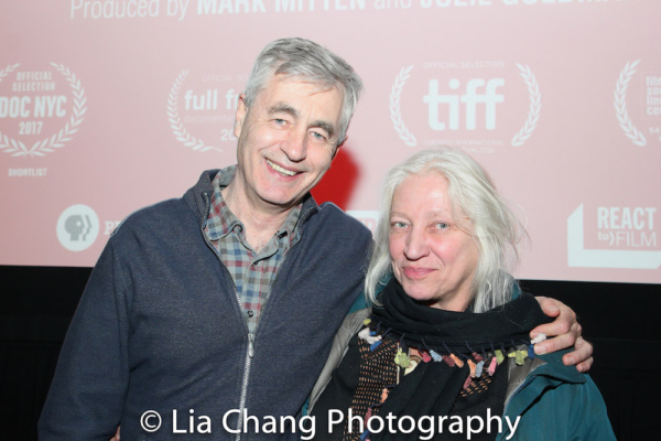 Director Steve James and courtroom artist Christine Cornell Photo