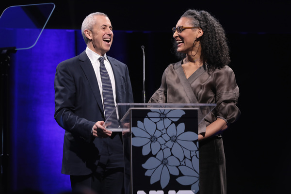 NEW YORK, NY - DECEMBER 18:  Danny Meyer and Carla Hall speak onstage at the  NYC & C Photo