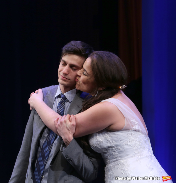 Gideon Glick and Lindsay Mendez during the Broadway Opening Night performance curtain Photo