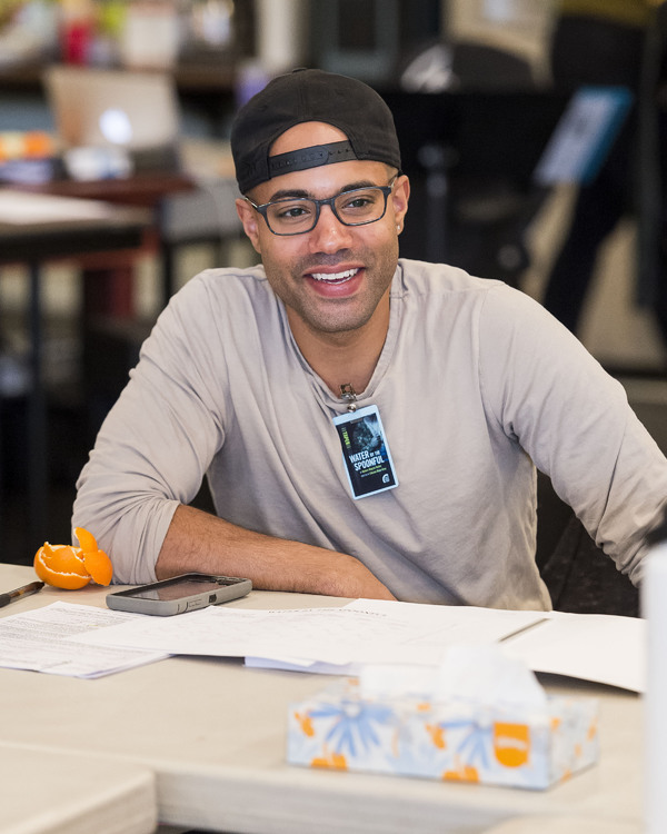 Cast member Sean Carvajal at the first rehearsal for â€œWater by the Spoonfulâ� Photo