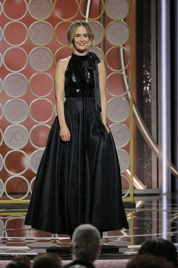 75th ANNUAL GOLDEN GLOBE AWARDS -- Pictured: Sarah Paulson, Presenter at the 75th Ann Photo