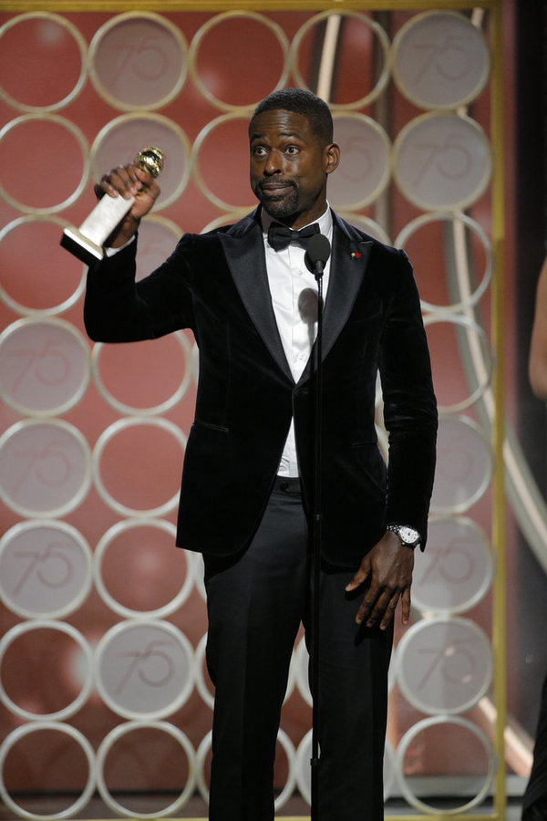 75th ANNUAL GOLDEN GLOBE AWARDS -- Pictured: Sterling K. Brown, Â“This Is UsÂ”, Photo