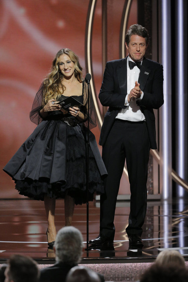 75th ANNUAL GOLDEN GLOBE AWARDS -- Pictured: (l-r) Sarah Jessica Parker, Hugh Grant,  Photo