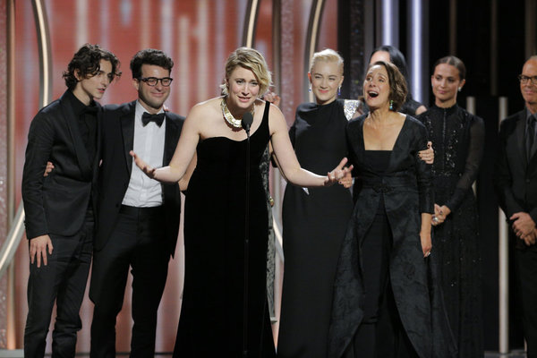 75th ANNUAL GOLDEN GLOBE AWARDS -- Pictured: Greta Gerwig, Director, Â“Lady BirdÂ Photo