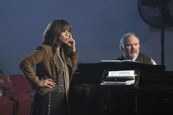 RISE -- "Pilot" Episode 101 -- Pictured: (l-r) Rosie Perez as Tracey Wolfe, Tom Riis  Photo