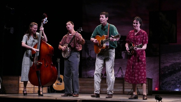 Katie Barton, David Finch, David M. Lutken (as Woody Guthrie), and Leenya Rideout Photo