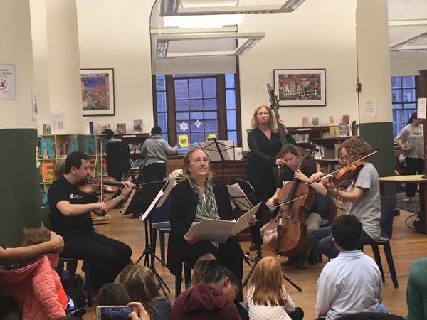 Photo Flash: Met Orchestra Musicians and Manhattan BP Gale Brewer Perform at Harry Belafonte Public Library Image