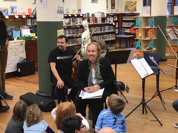 Photo Flash: Met Orchestra Musicians and Manhattan BP Gale Brewer Perform at Harry Belafonte Public Library Image