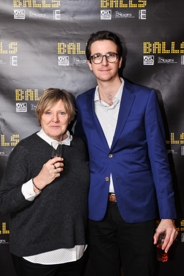 Playwrights Bryony Lavery and Kevin Armento celebrate the opening night of BALLS. Pho Photo