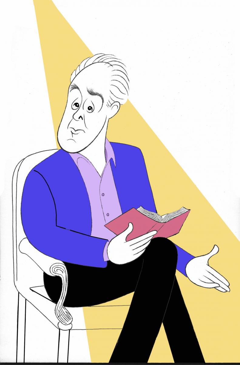 BWW Exclusive: Ken Fallin Draws the Stage - John Lithgow in STORIES BY HEART! Image