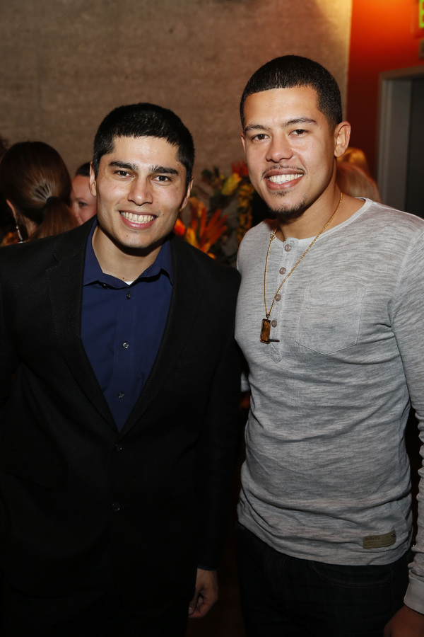 From left, cast member Peter Mendoza and Elliot Ruiz at the opening night performance Photo