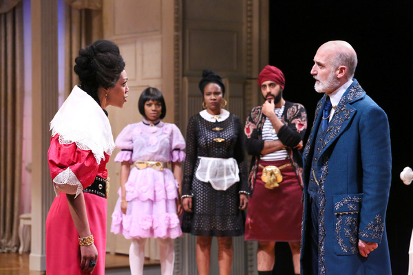 NEMUNA CEESAY as Elmire, APRIL MAE DAVIS as Mariane, SHANELLE NICOLE LEONARD as Dorin Photo