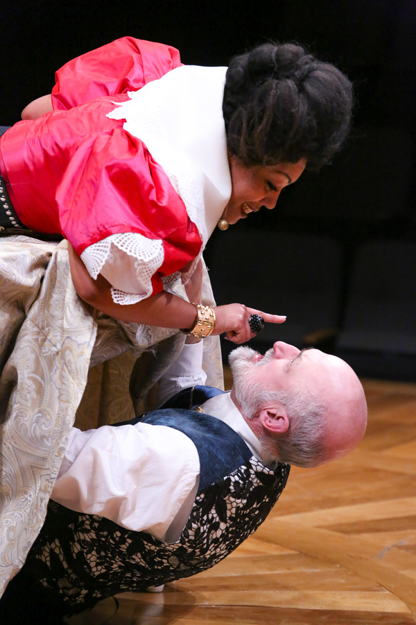 NEMUNA CEESAY as Elmire and JOEY COLLINS as Tartuffe Photo